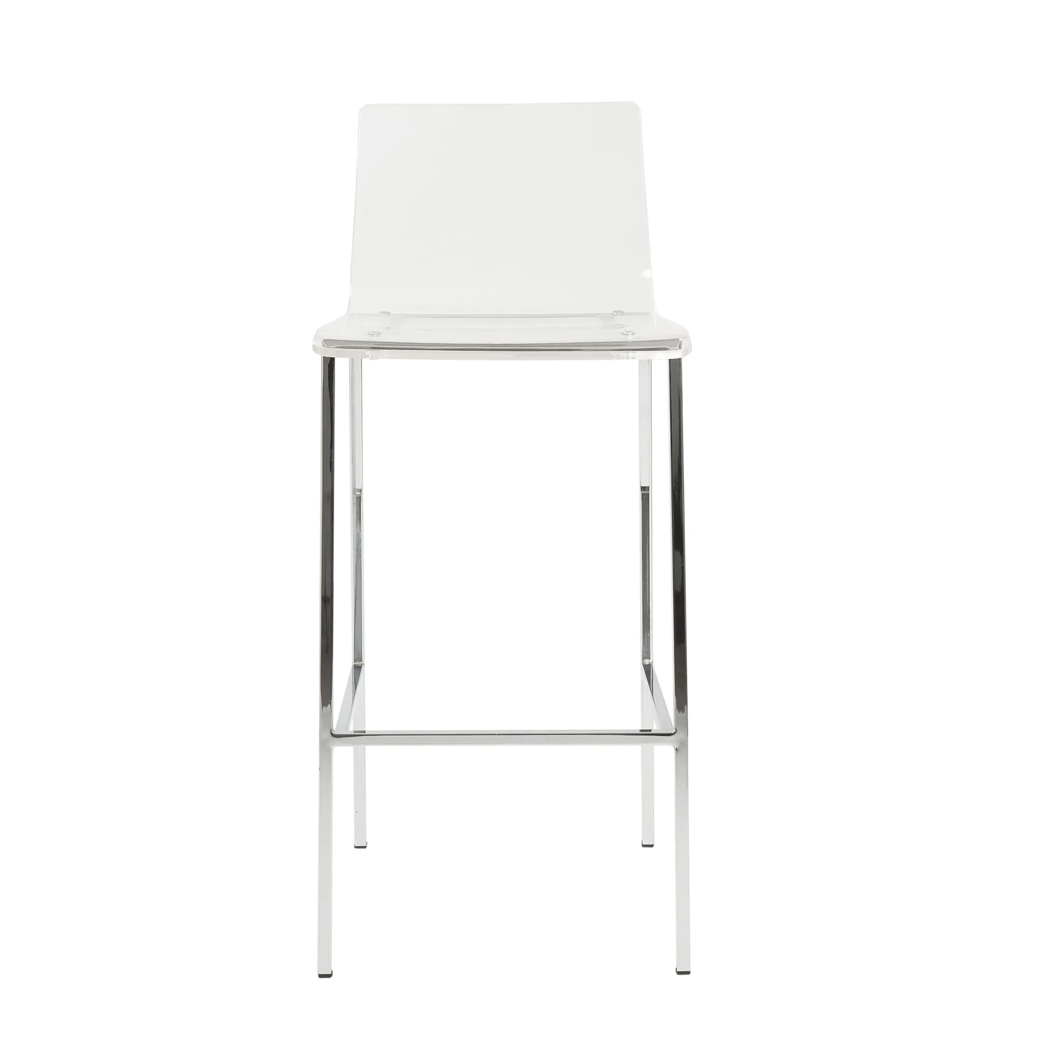 Chloe Bar Stool in Clear with Chrome Legs - Set of 2