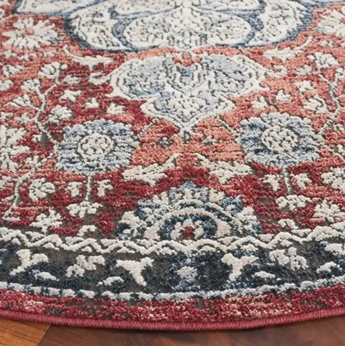 ROSEWOOD 104 Red 6'-7' X 6'-7' Round Round Rug