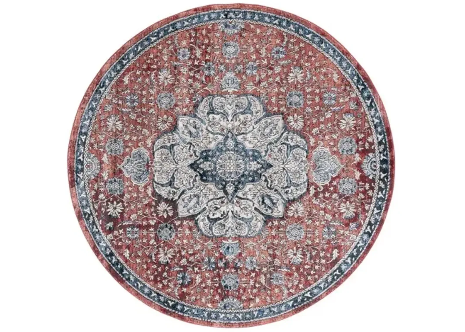 ROSEWOOD 104 Red 6'-7' X 6'-7' Round Round Rug