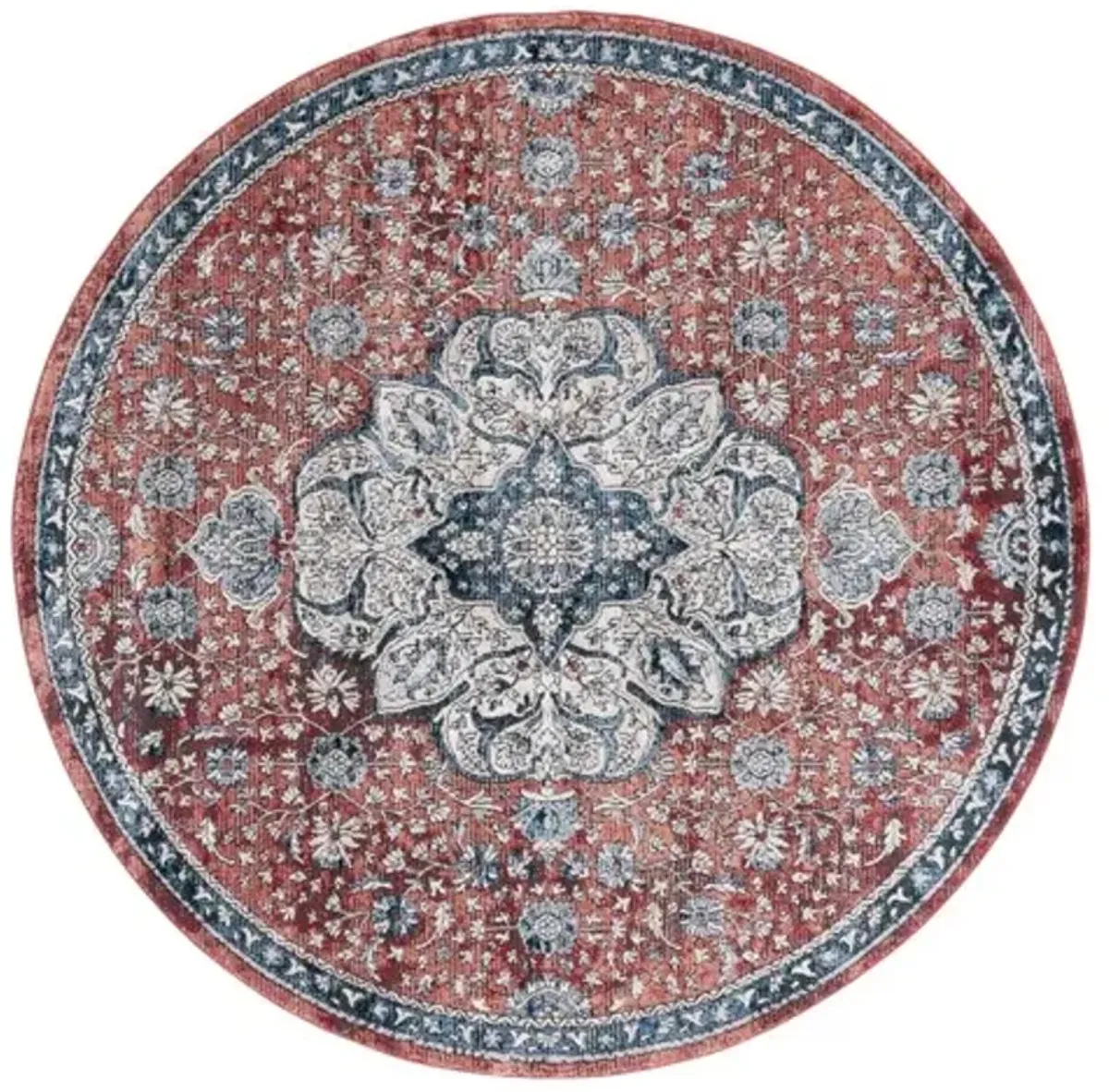 ROSEWOOD 104 Red 6'-7' X 6'-7' Round Round Rug