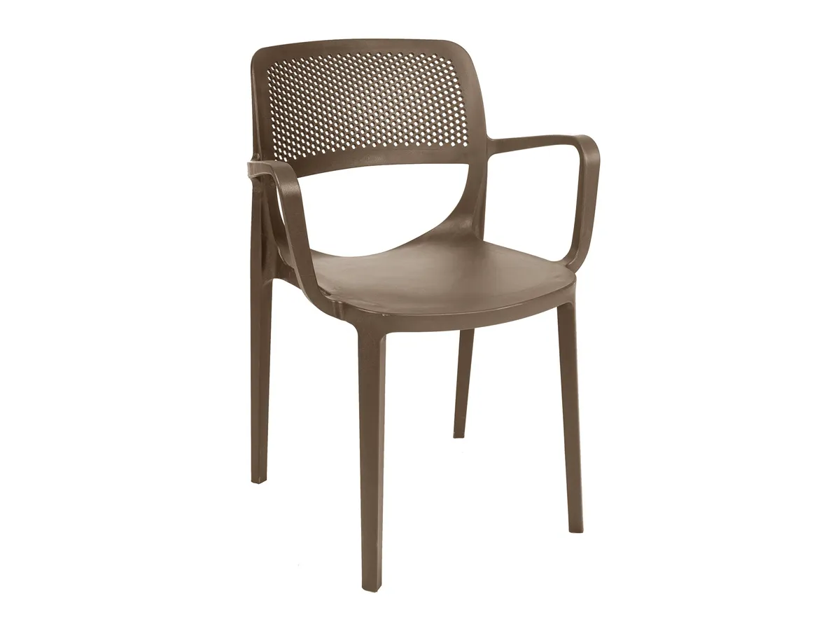 Mila Set of 4 Stackable Armchair-Cappuccino