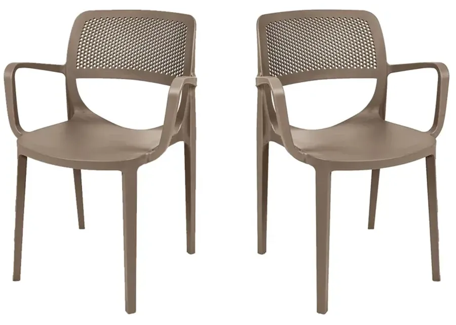 Mila Set of 4 Stackable Armchair-Cappuccino