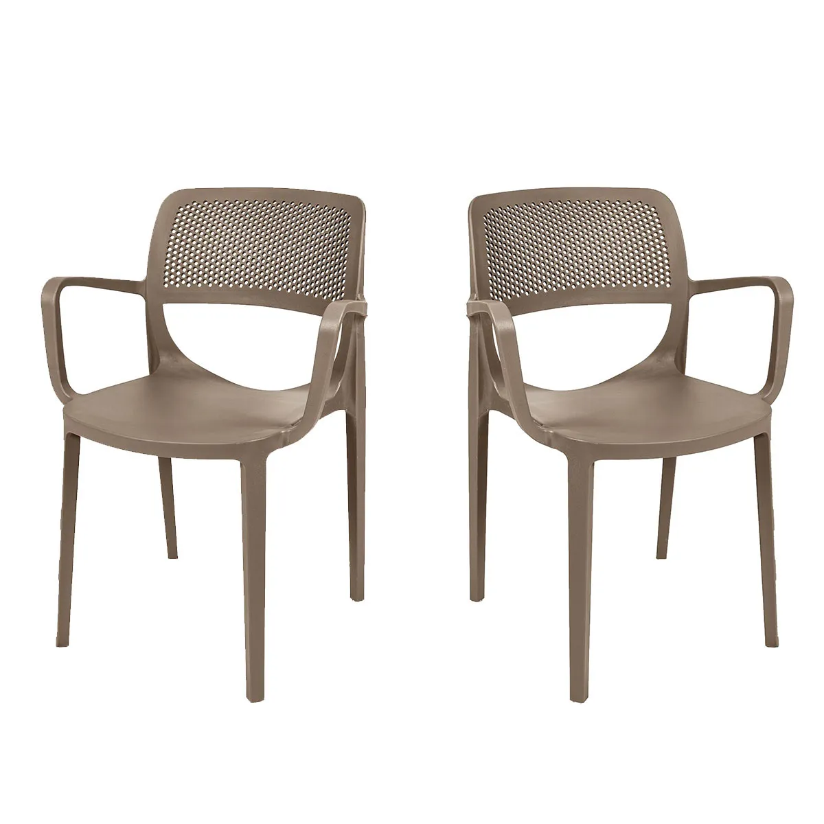 Mila Set of 4 Stackable Armchair-Cappuccino