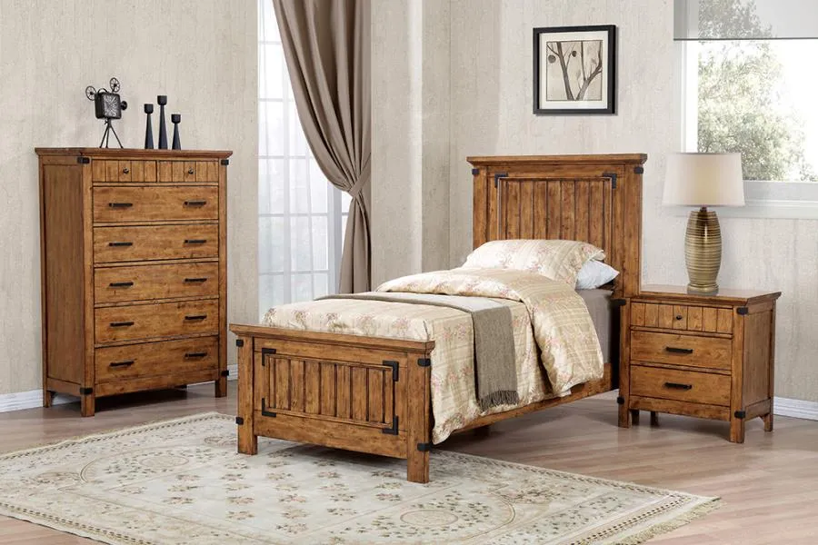 Brenner Panel Bedroom Set Rustic Honey