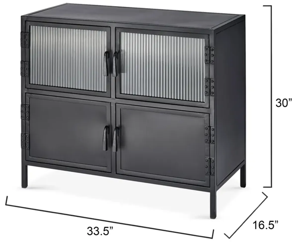 Vitrino 4-Door Iron Side Table