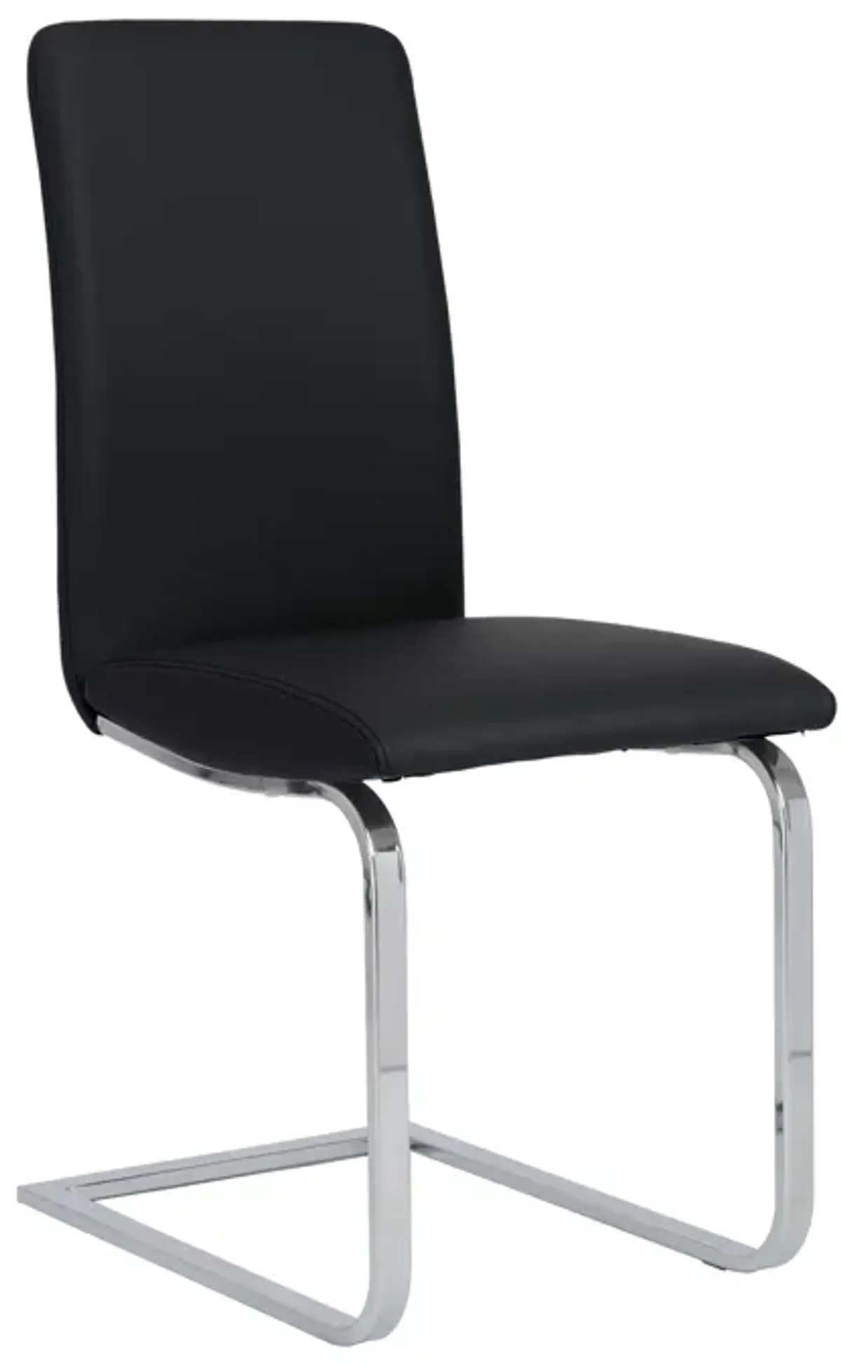 Cinzia Dining Chair in Black with Chrome Legs - Set of 2