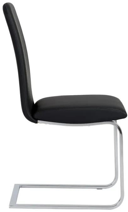 Cinzia Dining Chair in Black with Chrome Legs - Set of 2