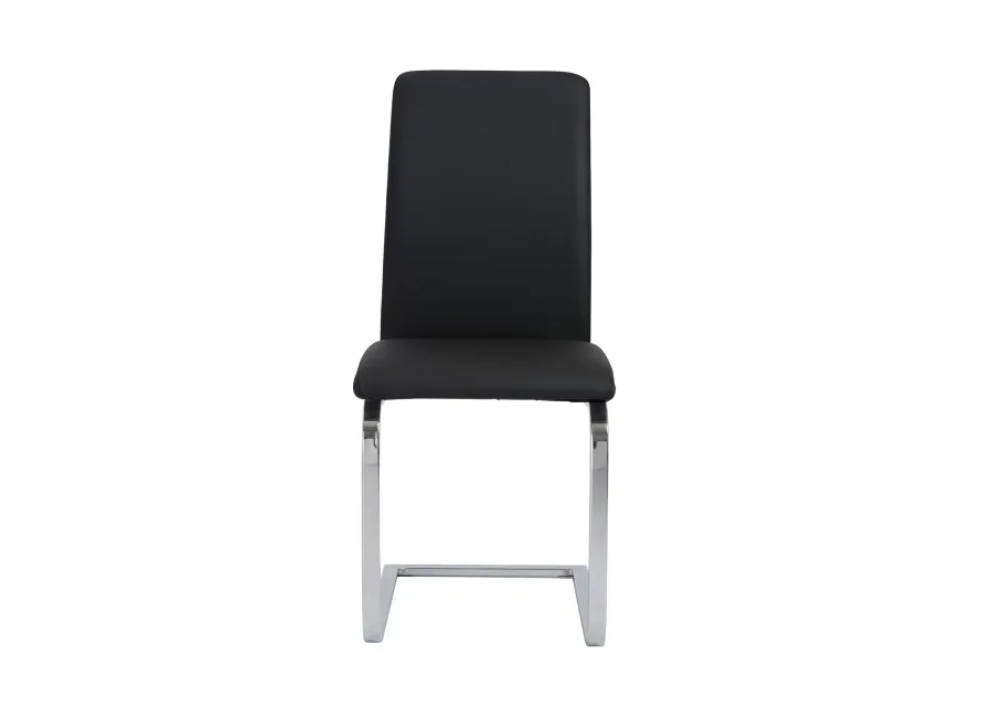 Cinzia Dining Chair in Black with Chrome Legs - Set of 2