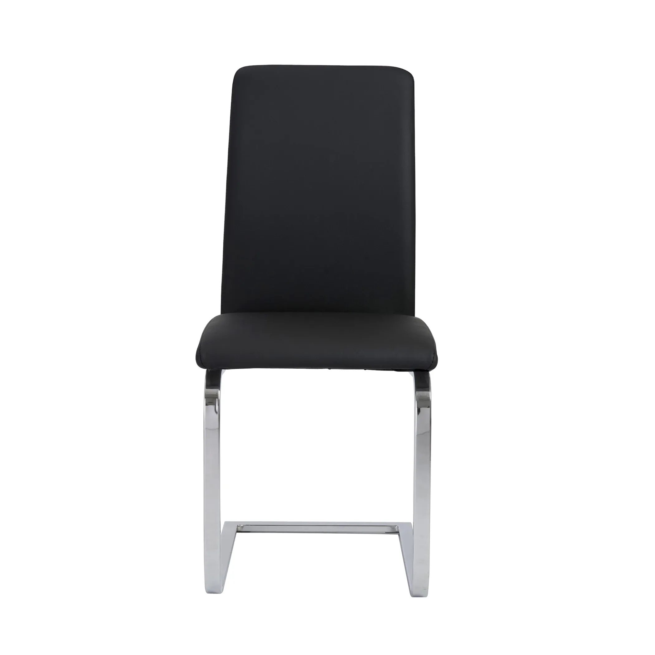 Cinzia Dining Chair in Black with Chrome Legs - Set of 2