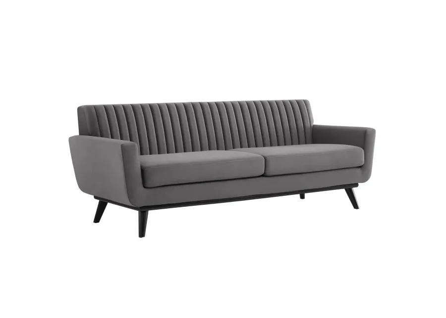 Engage Channel Tufted Performance Velvet Sofa