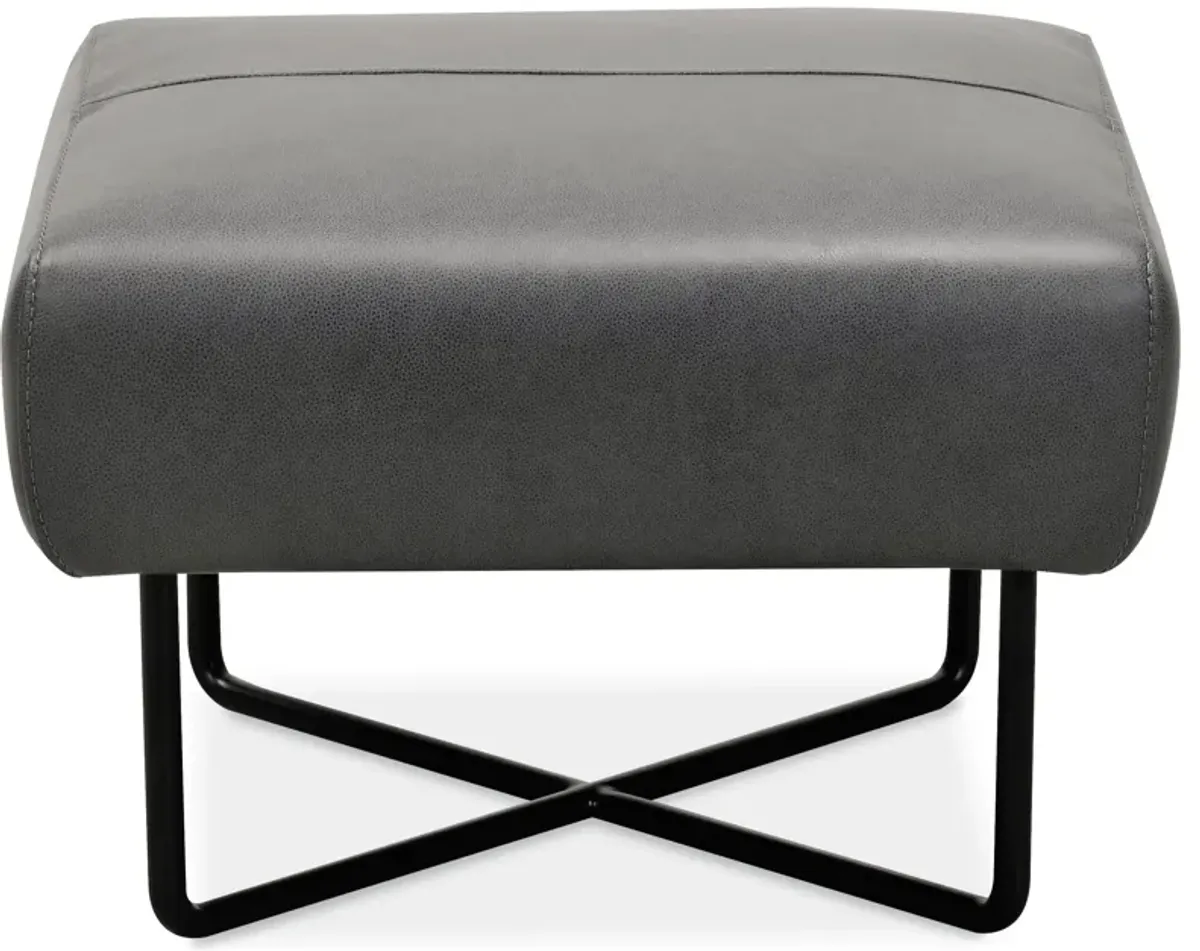 Efron Ottoman w/ Black Metal Base