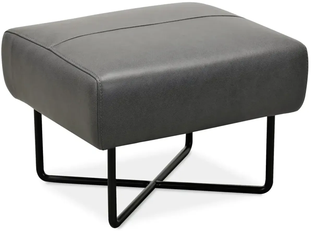 Efron Ottoman w/ Black Metal Base