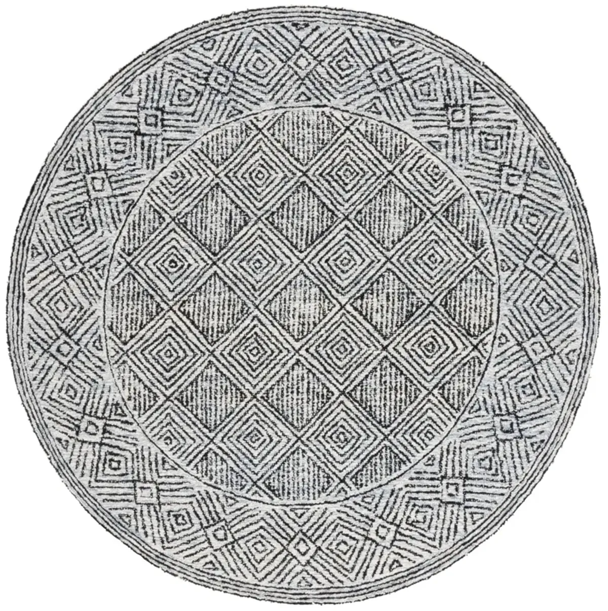 EBONY 204 SILVER  6' x 6' Round Round Rug