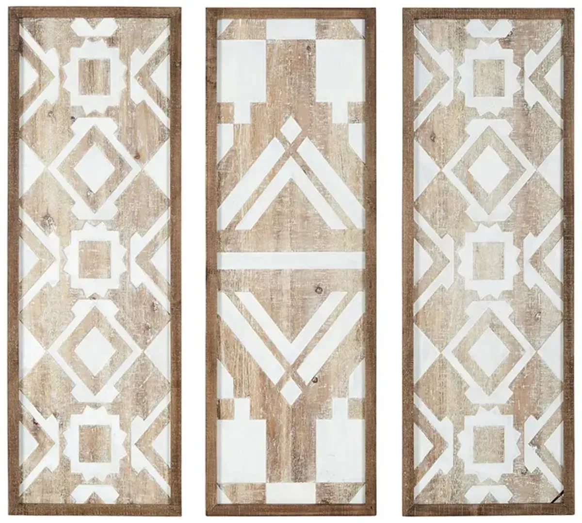 Mandal Two-Tone Geometric Wall Decor - Set of 3