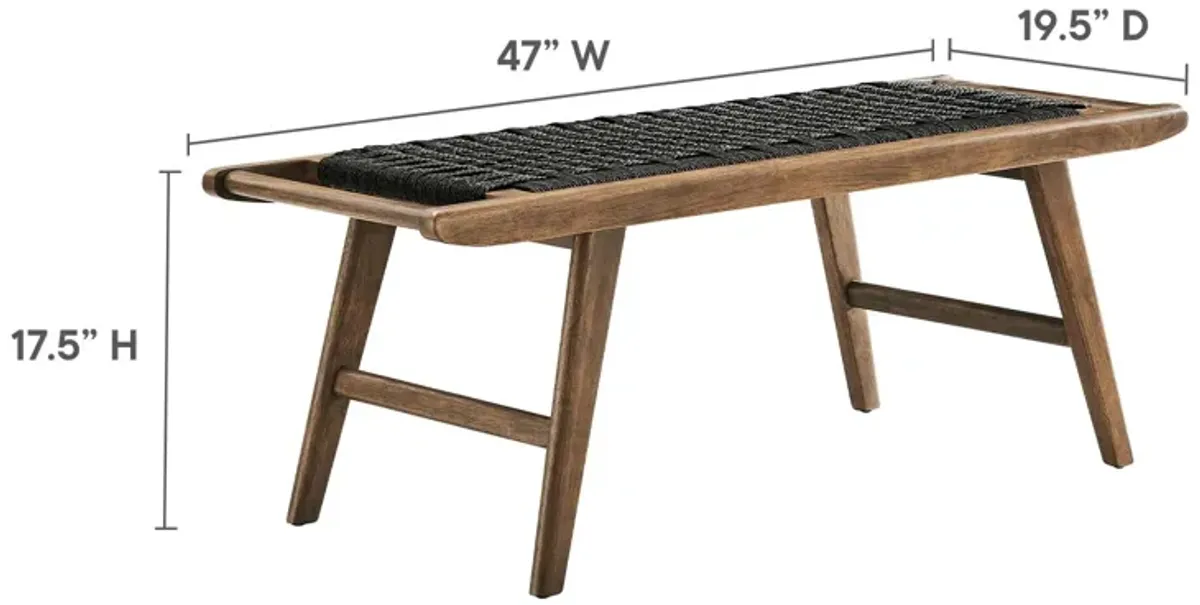 Saoirse 47" Wove Rope Wood Bench