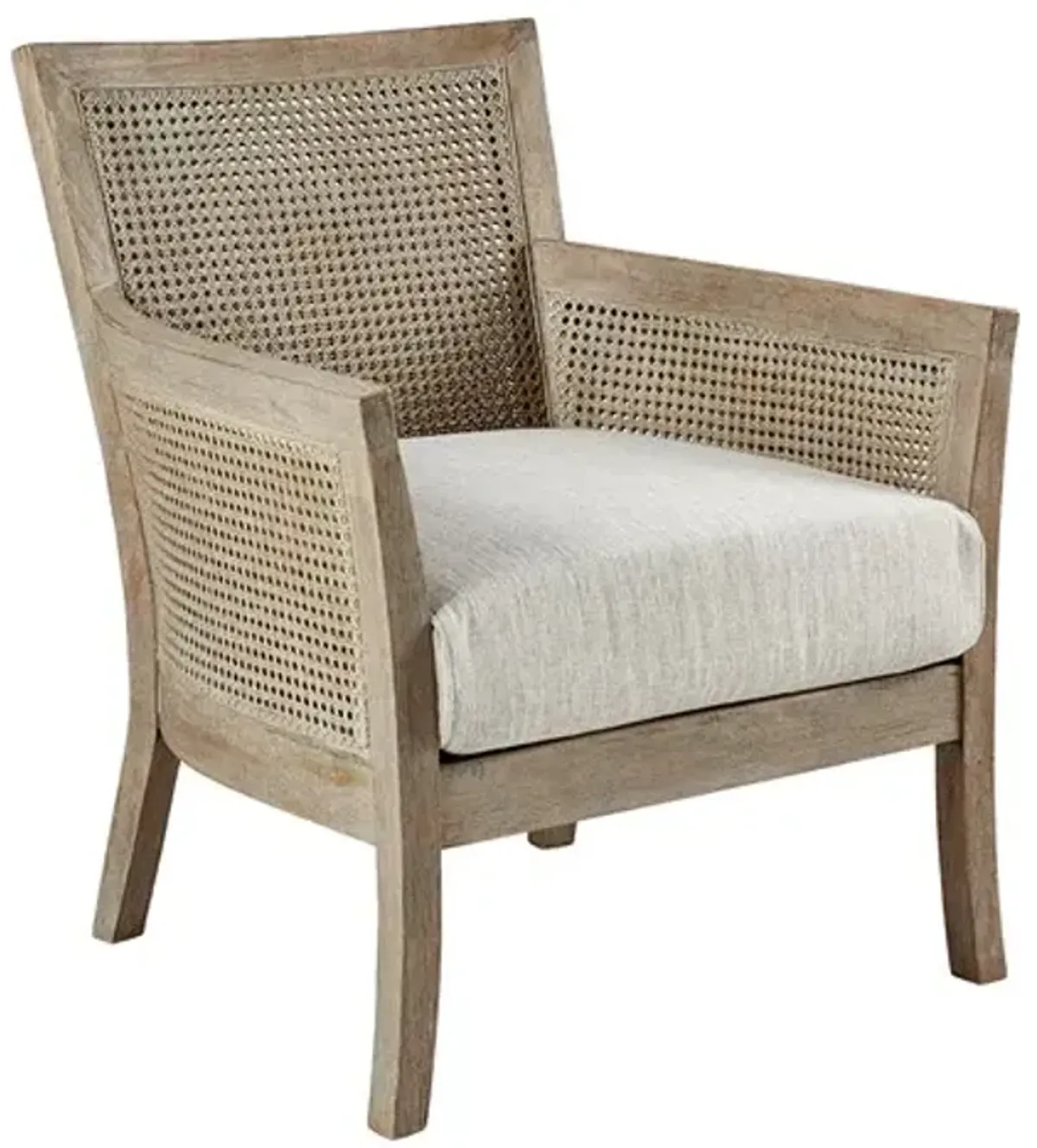 Madison Park Diedra Cream/Reclaimed Natural Cane Armchair