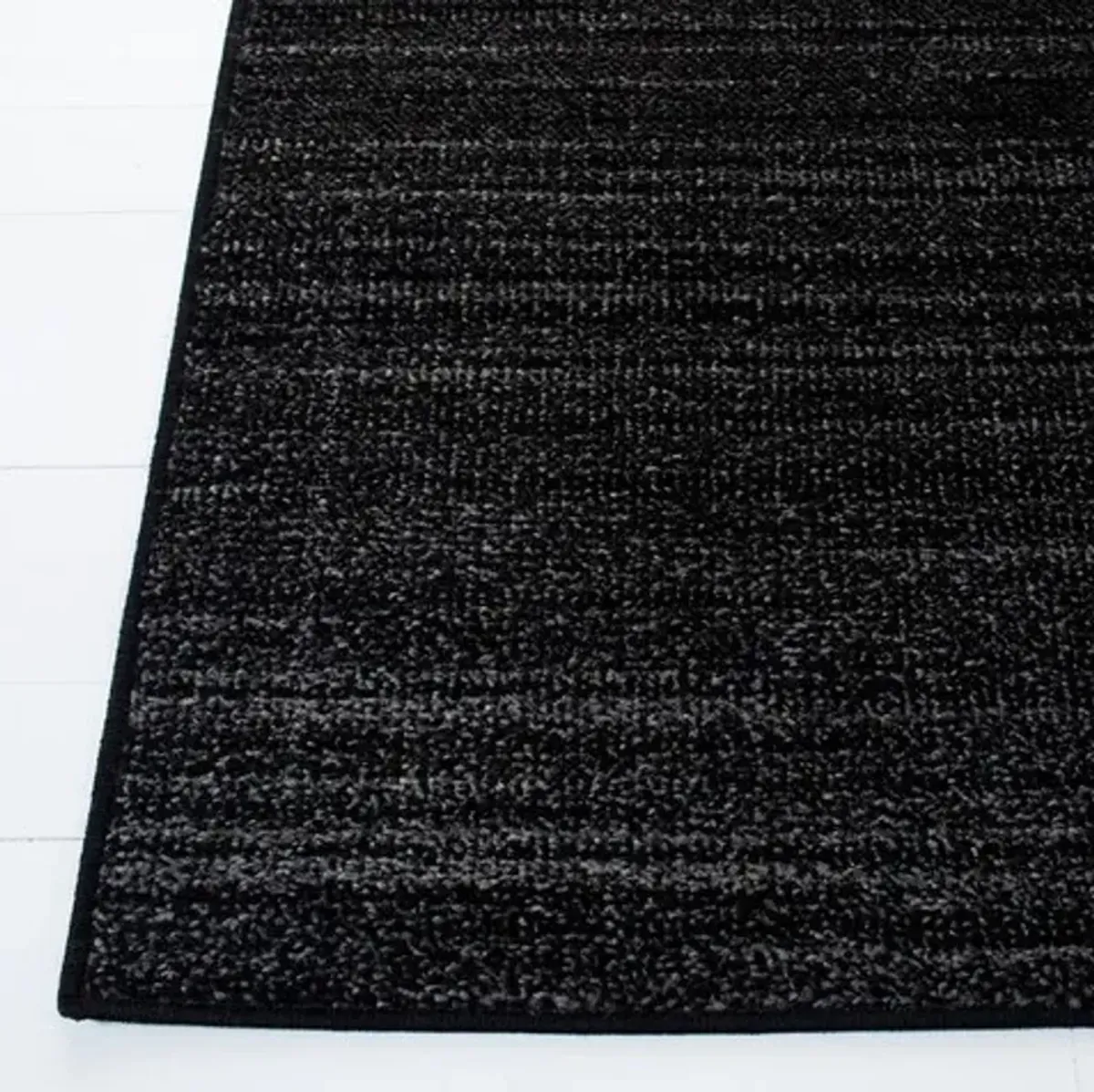 ADIRONDACK Contemporary Black / Grey 6' X 6' Square Powerloomed Rug