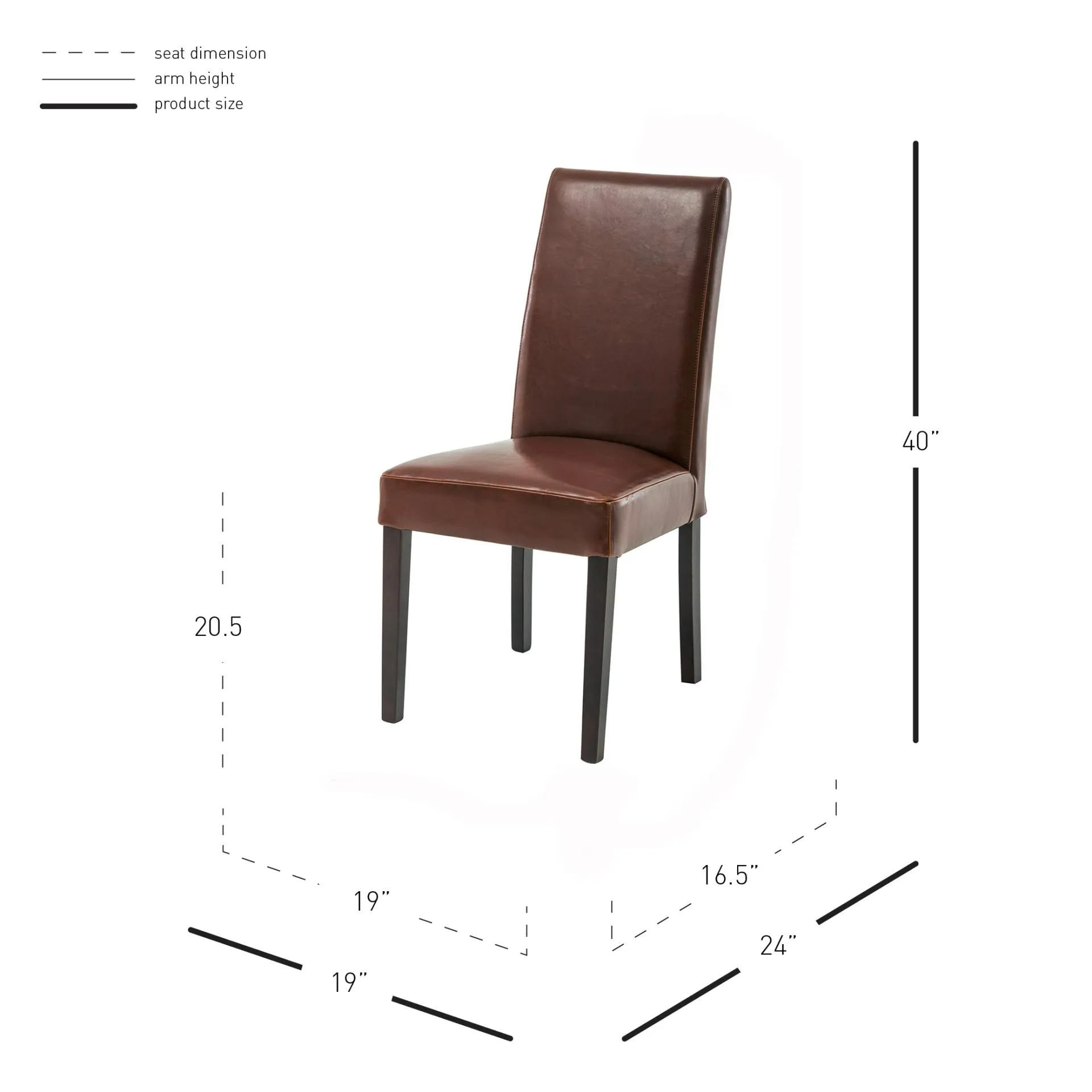 Hartford Leather Dining Side Chair, Cognac (Set of 2)