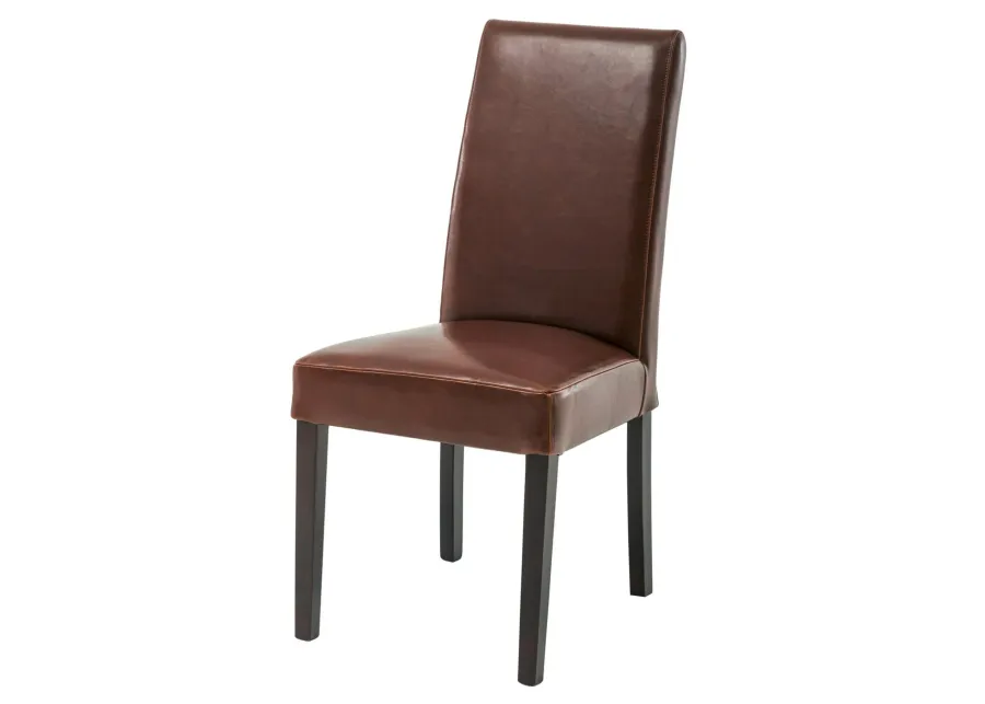 Hartford Leather Dining Side Chair, Cognac (Set of 2)