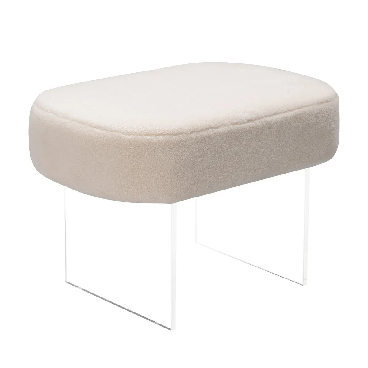 Warren Faux Sheepskin Ottoman