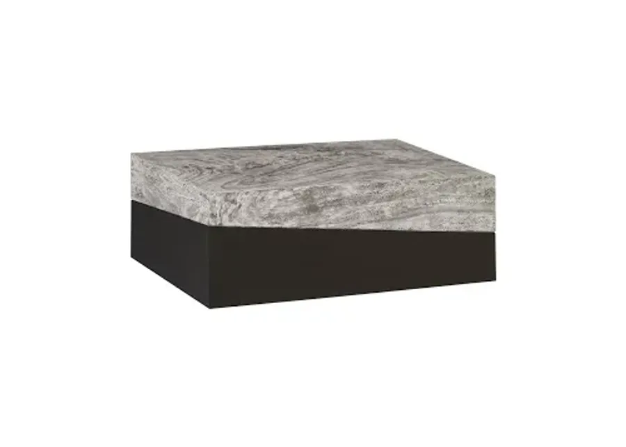 geometry coffee table, gray stone