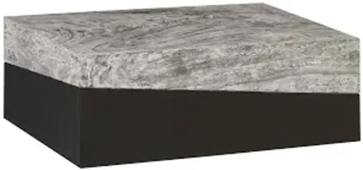 geometry coffee table, gray stone