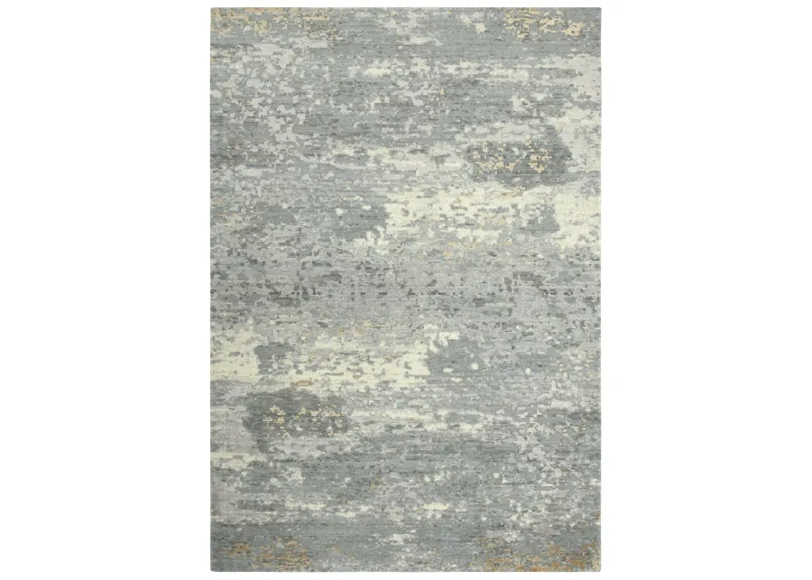 Artistry Gray Abstract NZ Wool/Tencel Blend 5' x 8' Rectangle Rug