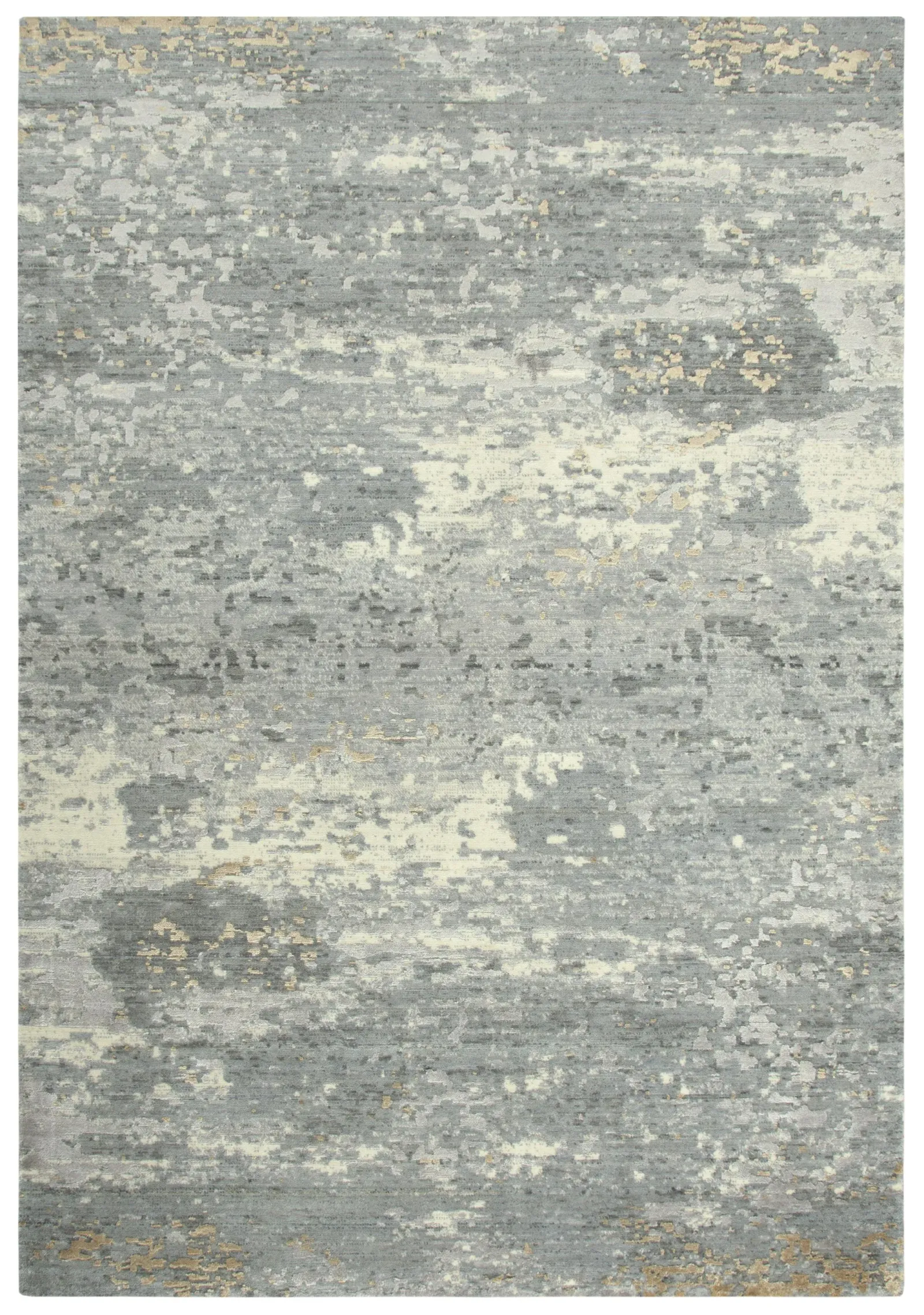 Artistry Gray Abstract NZ Wool/Tencel Blend 5' x 8' Rectangle Rug