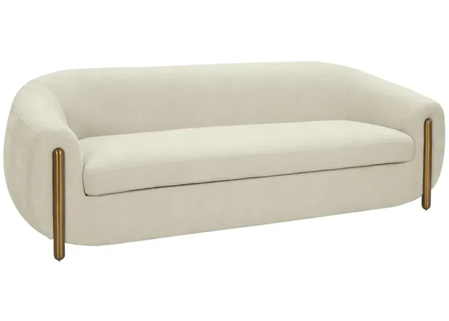 Lina Cream Chenille Textured Sofa