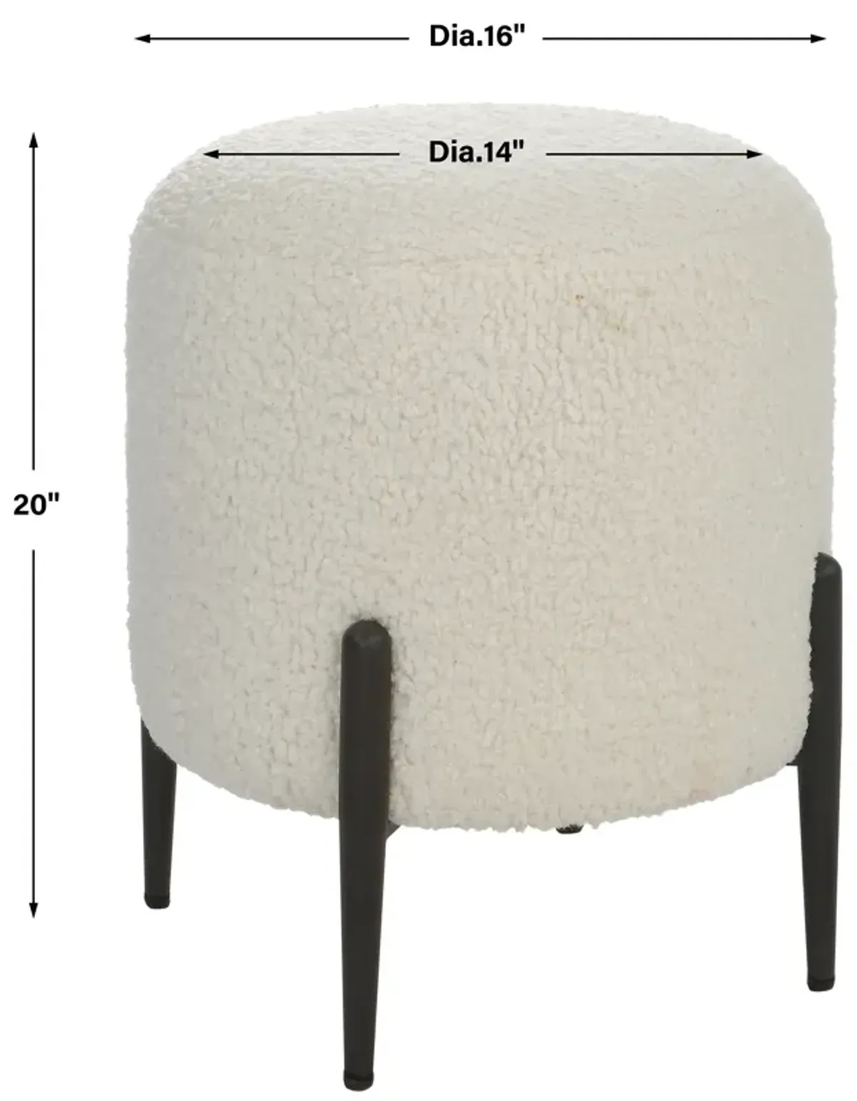 Arles White Shearling Ottoman