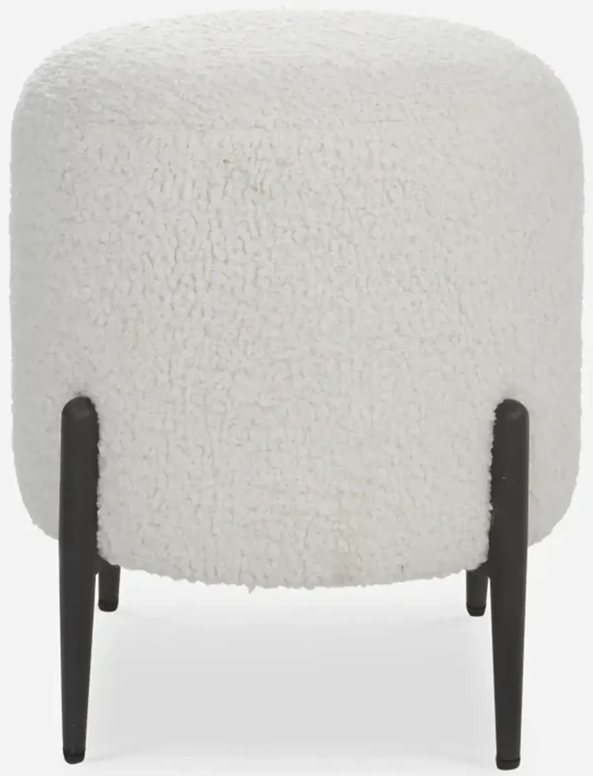 Arles White Shearling Ottoman