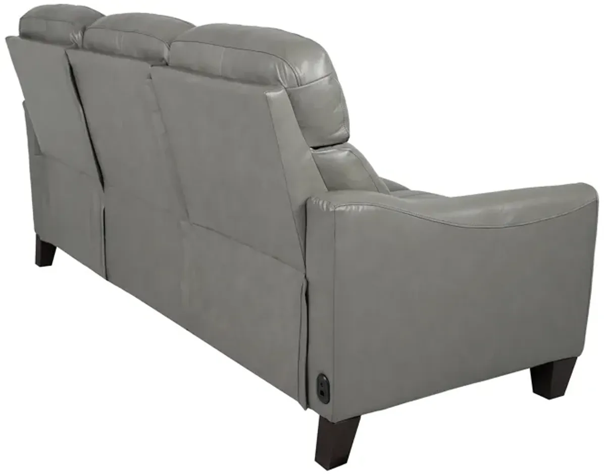 Milos 83" Zero Gravity Power Reclining Sofa in Light Gray Leather