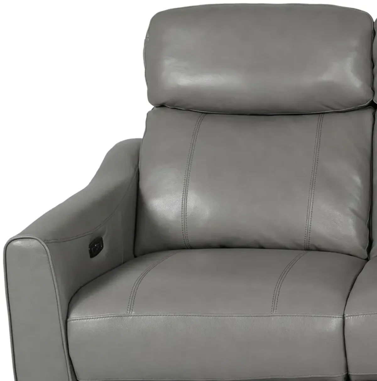 Milos 83" Zero Gravity Power Reclining Sofa in Light Gray Leather