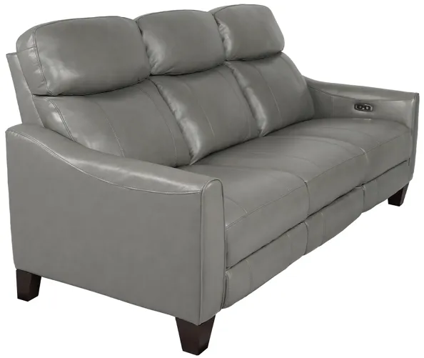 Milos 83" Zero Gravity Power Reclining Sofa in Light Gray Leather