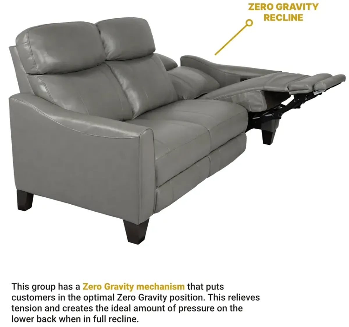 Milos 83" Zero Gravity Power Reclining Sofa in Light Gray Leather