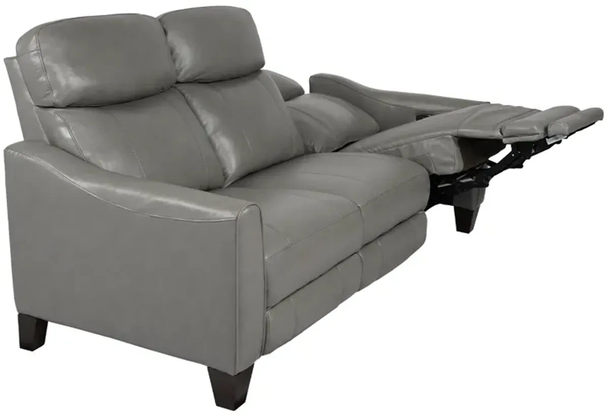 Milos 83" Zero Gravity Power Reclining Sofa in Light Gray Leather