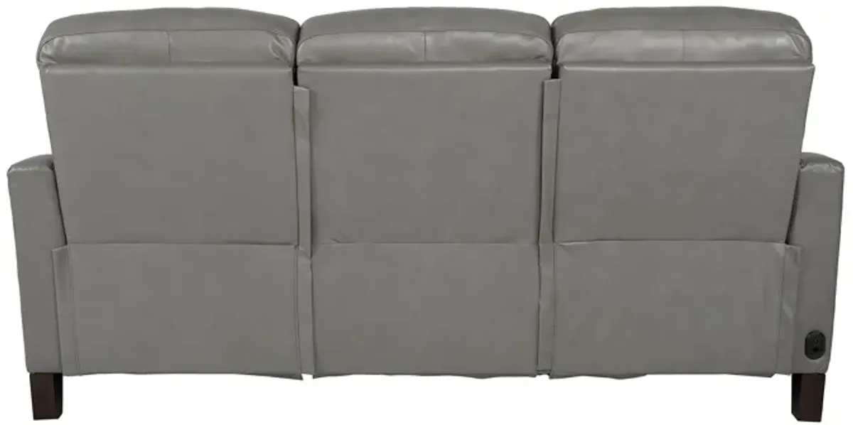 Milos 83" Zero Gravity Power Reclining Sofa in Light Gray Leather