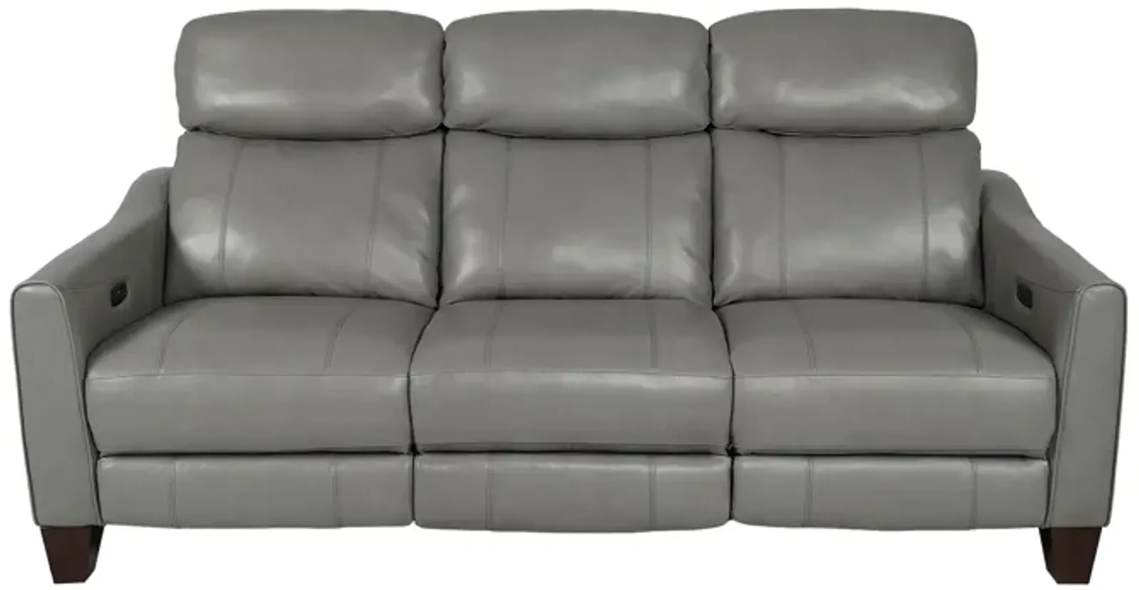 Milos 83" Zero Gravity Power Reclining Sofa in Light Gray Leather