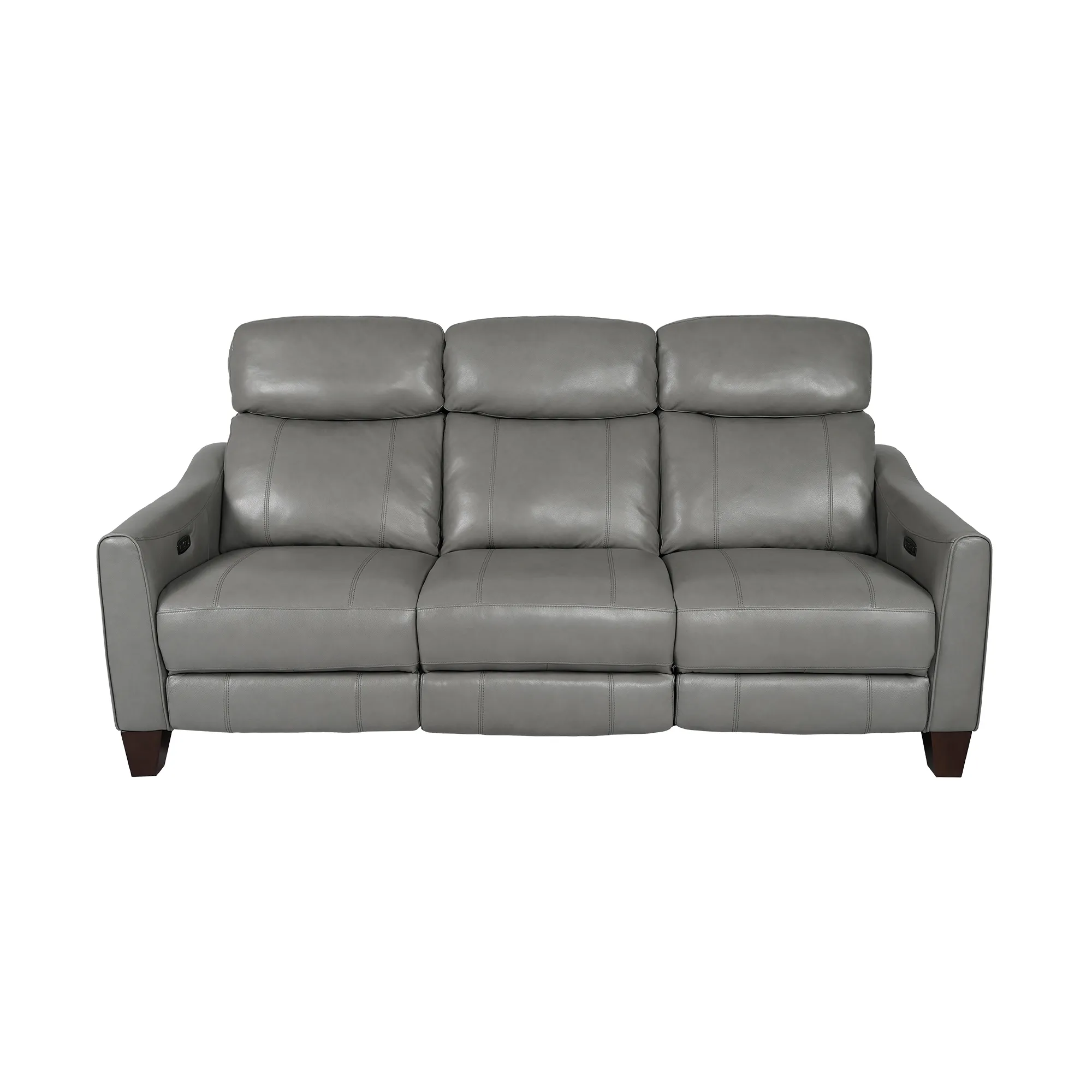 Milos 83" Zero Gravity Power Reclining Sofa in Light Gray Leather