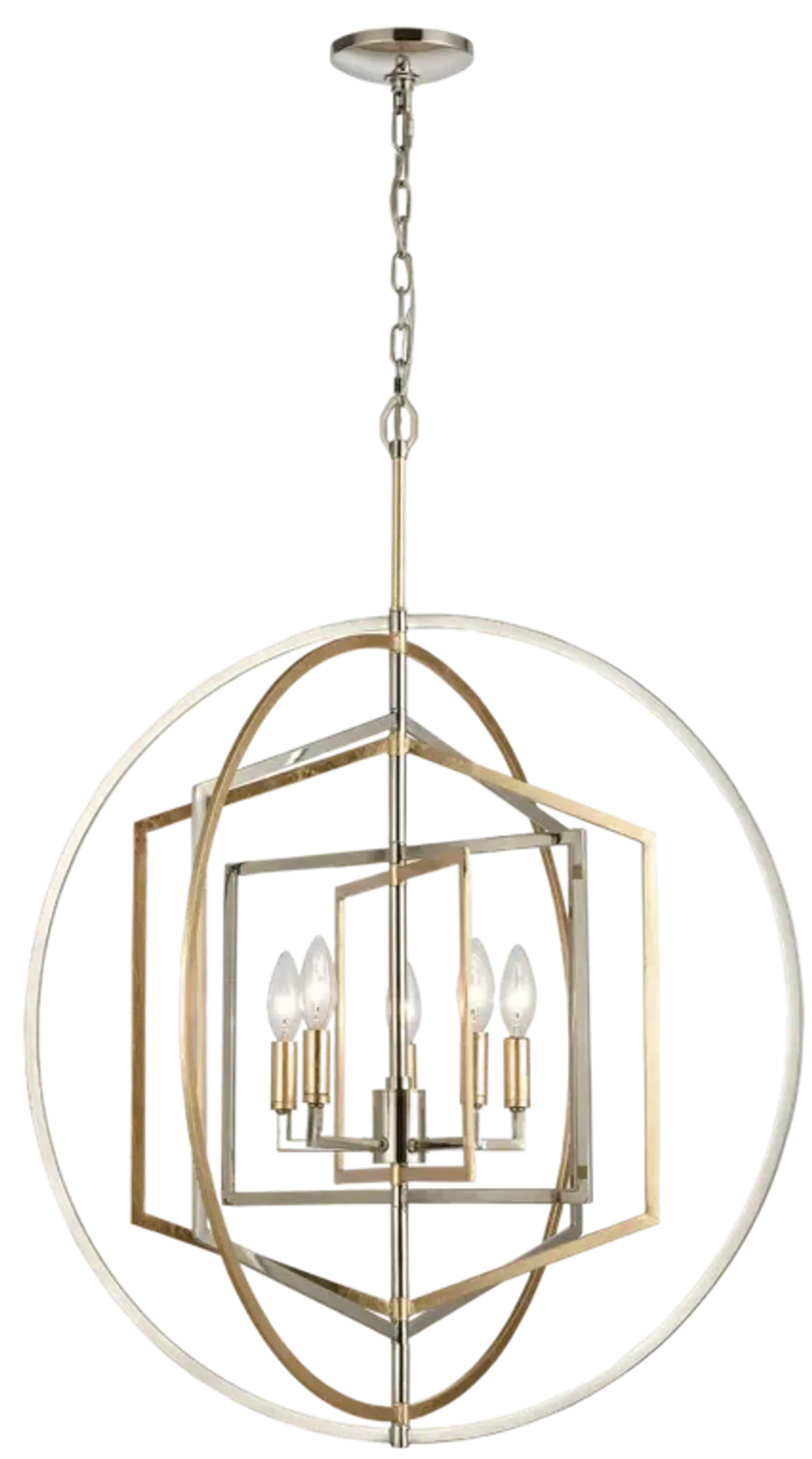 Geosphere 27" Wide 5-Light Chandelier - Polished Nickel