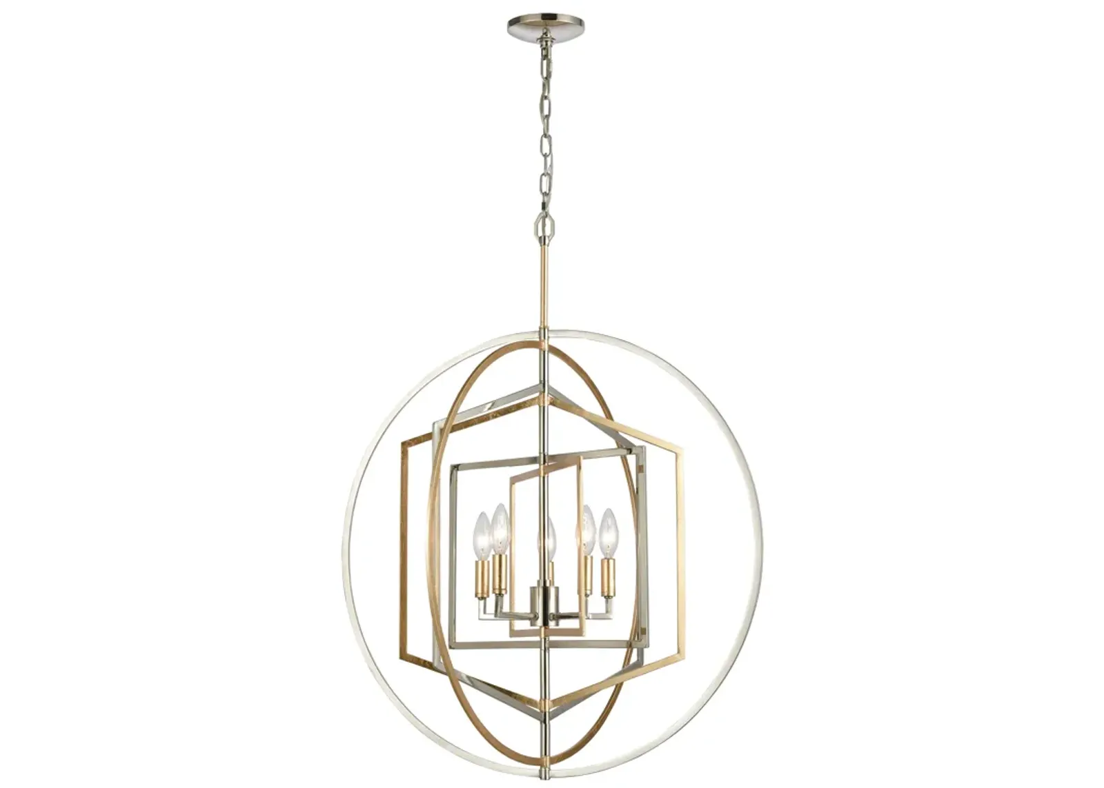 Geosphere 27" Wide 5-Light Chandelier - Polished Nickel