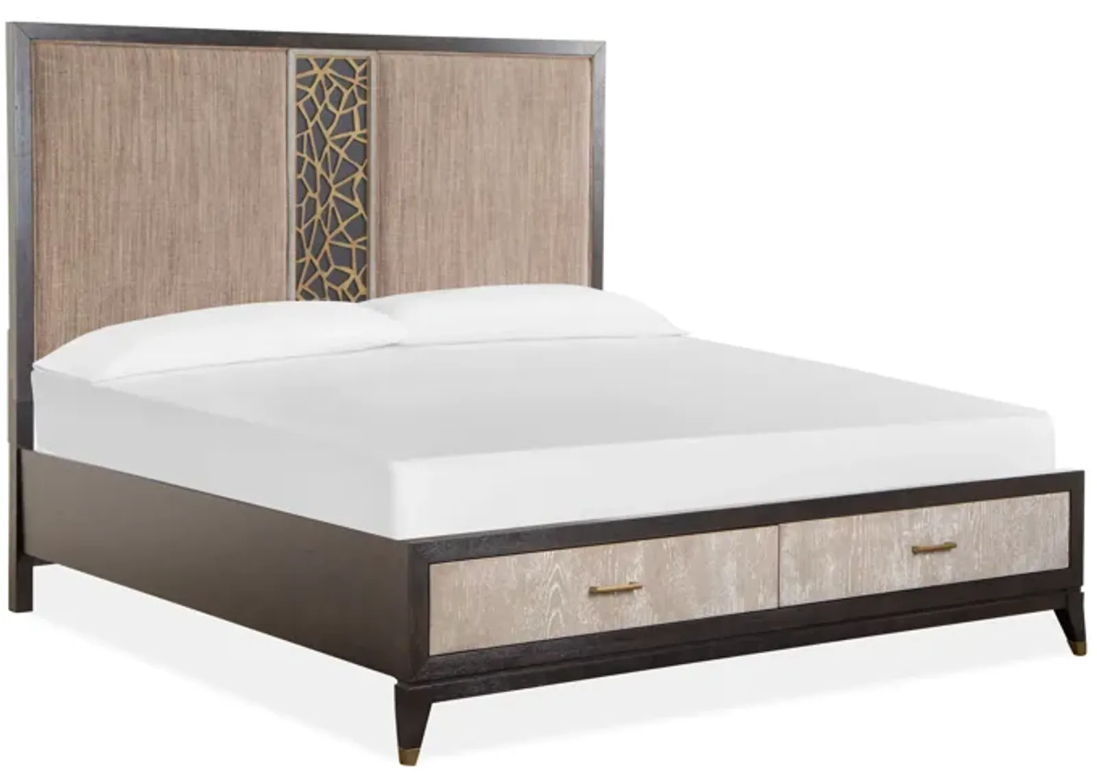 Ryker Complete Cal. King Panel Storage Bed w/Upholstered Headboard