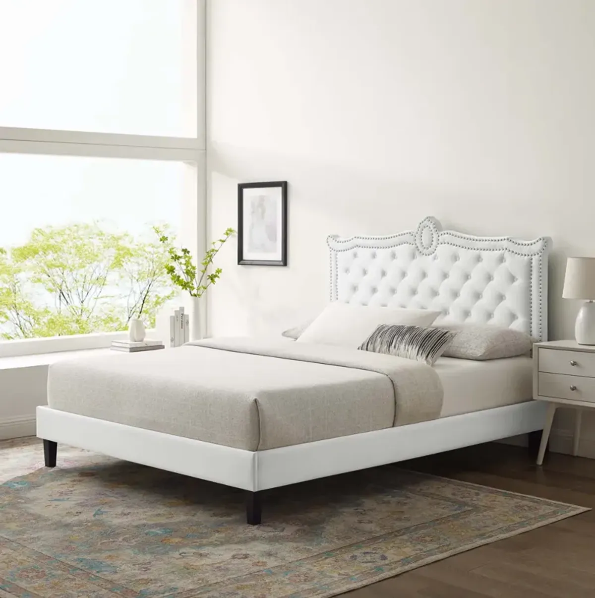 Clara Performance Velvet Queen Platform Bed