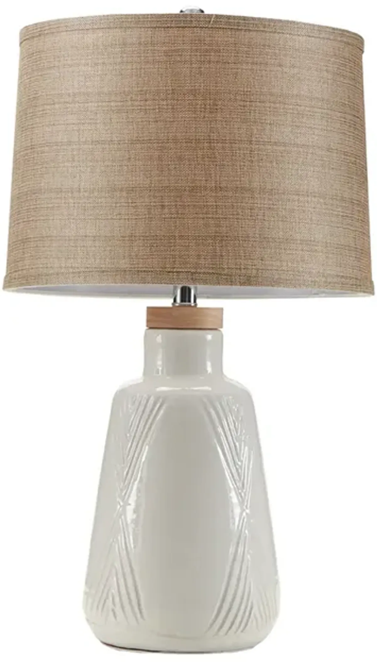 Hampton Hill Tate Ivory Boho Textured Ceramic Table Lamp