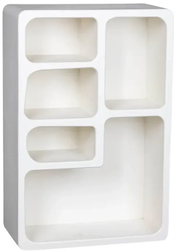 24" Rectangle Rough Finish Wall Shelf, White