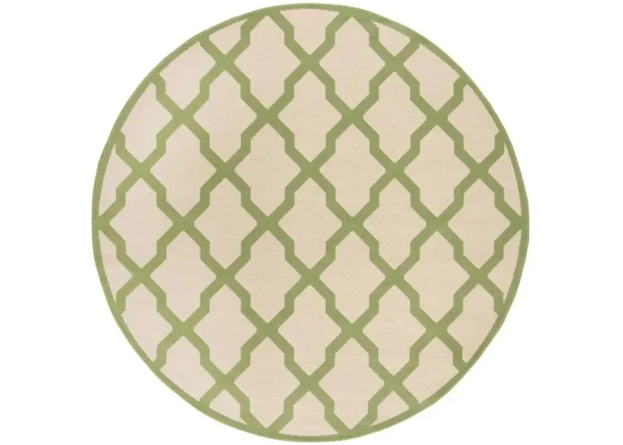 LINDEN 122 Collection LND122V-6R Cream / Olive 6'-7" X 6'-7" Round