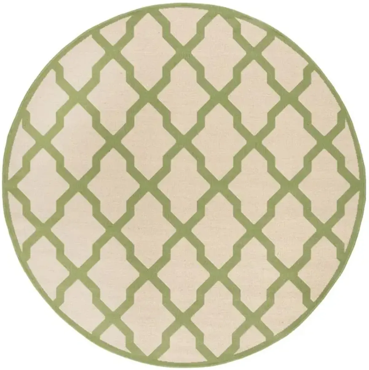 LINDEN 122 Collection LND122V-6R Cream / Olive 6'-7" X 6'-7" Round