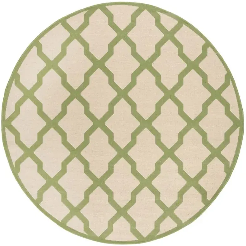 LINDEN 122 Collection LND122V-6R Cream / Olive 6'-7" X 6'-7" Round