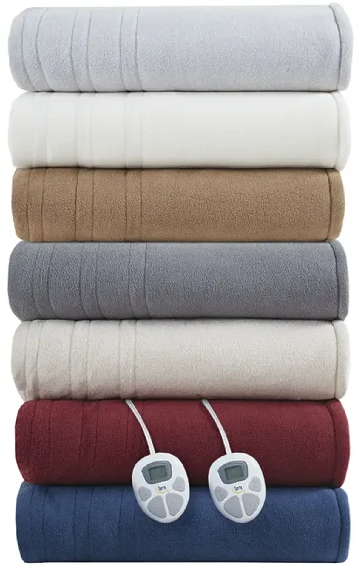 Serta Fleece to Sherpa Ivory Heated Blanket