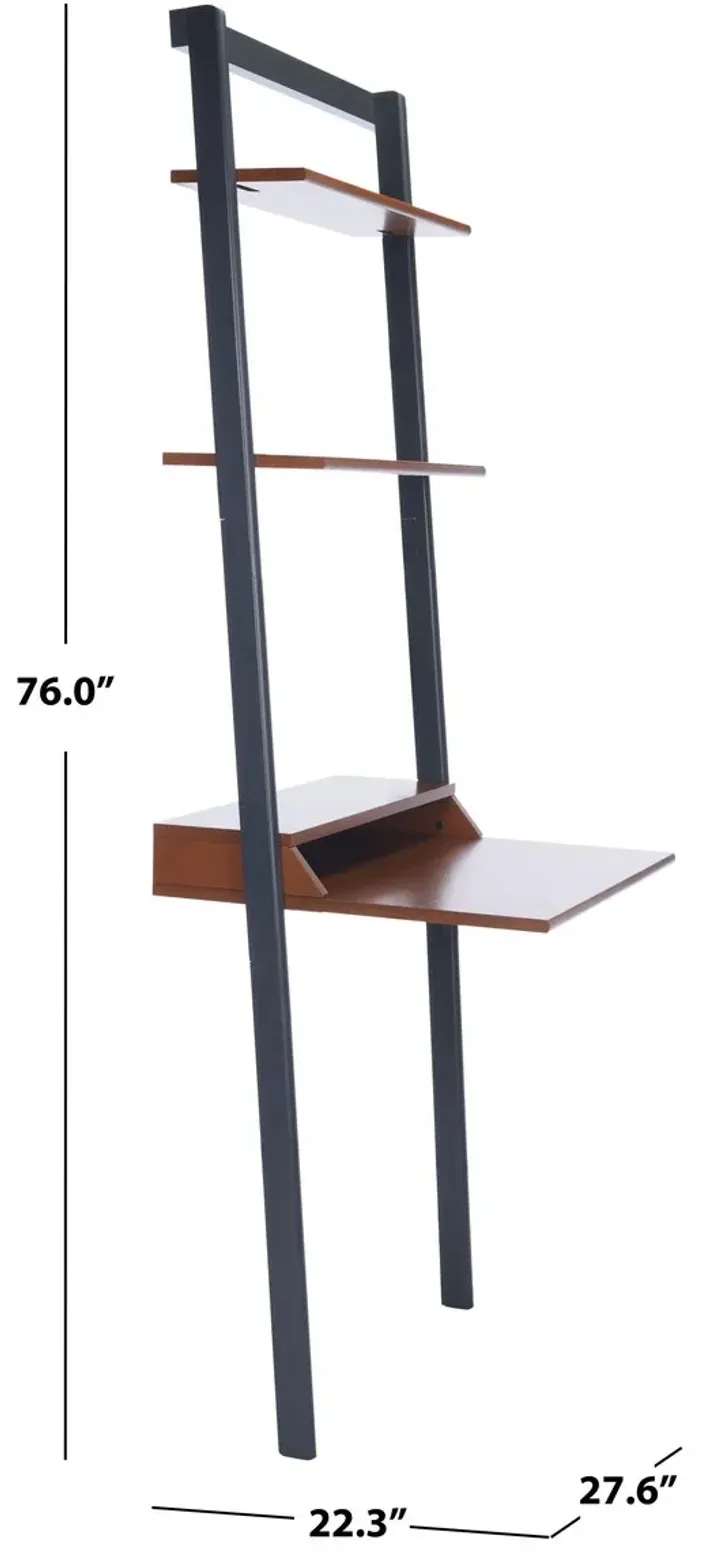 PAMELLA 2 SHELF LEANING DESK